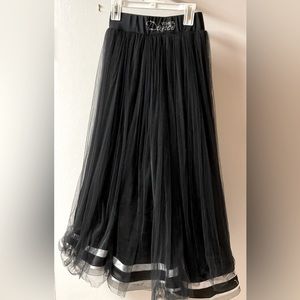 Full satin skirt with tulle overlay, size small